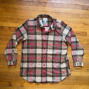 New L.L. Bean Flannel Shirt Women's Relaxed Fit XL Regular